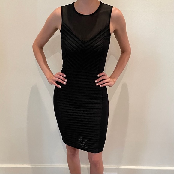 french connection black mesh dress French Connection | Dresses | French Connection Illusion Black Sleeveless Mesh Drape Mini Dress Sz 2